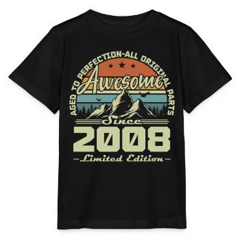 Cadeau d’anniversaire pour le 18e anniversaire 2008 Vintage Retro - T-shirt bio MINI CREATOR Stanley/Stella Enfant - noir - Devant - Mikhail (115cm)