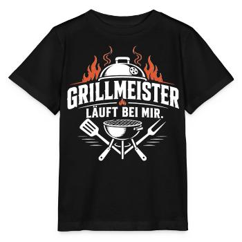 Grillmeister - Läuft bei mir! - Stanley/Stella Kinder T-Shirt MINI CREATOR  - Schwarz - Vorne - Mikhail (115cm)
