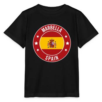 Insigne circulaire de Marbella, Espagne - T-shirt bio MINI CREATOR Stanley/Stella Enfant - noir - Devant - Mikhail (115cm)