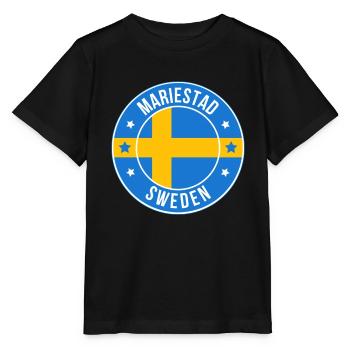Blason circulaire du drapeau suédois - T-shirt bio MINI CREATOR Stanley/Stella Enfant - noir - Devant - Mikhail (115cm)