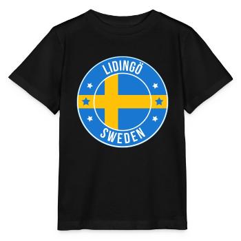Emblème du Round Patch de Lidingö Suède - T-shirt bio MINI CREATOR Stanley/Stella Enfant - noir - Devant - Mikhail (115cm)