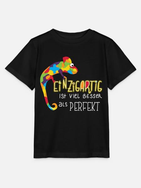 einzigartiges Chamäleon - Stanley/Stella Kinder T-Shirt MINI CREATOR - Schwarz
