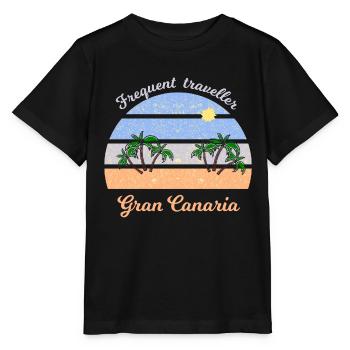 Gran Canaria Palmenstrand Retro - Stanley/Stella Kinder T-Shirt MINI CREATOR  - Schwarz - Vorne - Mikhail (115cm)