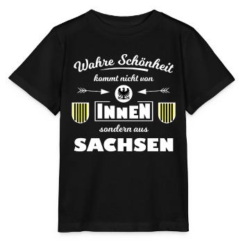 Wahre Schönheit aus Sachsen - Stanley/Stella Kinder T-Shirt MINI CREATOR  - Schwarz - Vorne - Mikhail (115cm)