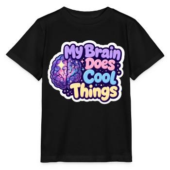 My Brain Does Cool Things - Neurodiversity Pride - Stanley/Stella MINI CREATOR Kids’ T-Shirt - black - Front - Mikhail (115cm)