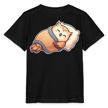 Hibou qui dort - T-shirt bio MINI CREATOR Stanley/Stella Enfant - noir - Devant - Mikhail (115cm)