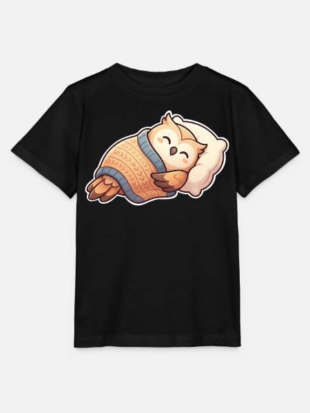 Eule Schlafen - Stanley/Stella Kinder T-Shirt MINI CREATOR - Schwarz