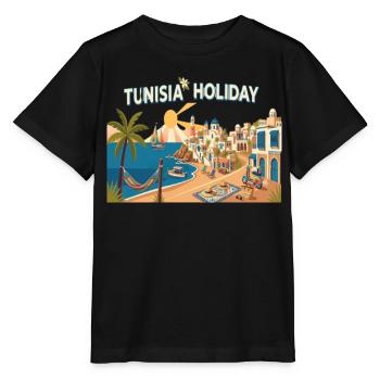 Tunisia Holiday Vintage Travel T-Shirt - Stanley/Stella MINI CREATOR Kids’ T-Shirt - black - Front - Mikhail (115cm)