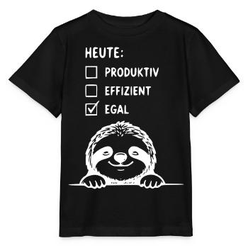 Sloth Checkliste Heute Egal - Stanley/Stella Kinder T-Shirt MINI CREATOR  - Schwarz - Vorne - Mikhail (115cm)