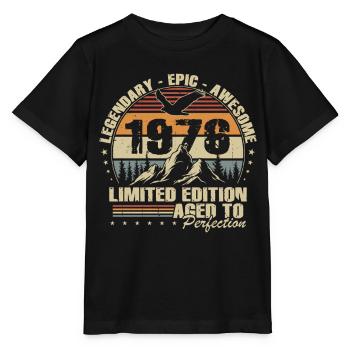 Cadeau d’anniversaire pour le 50e anniversaire 1976 Vintage Retro - T-shirt bio MINI CREATOR Stanley/Stella Enfant - noir - Devant - Mikhail (115cm)