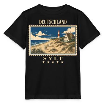 Deutschland Sylt Vintage Reisemarke - Stanley/Stella Kinder T-Shirt MINI CREATOR  - Schwarz - Vorne - Mikhail (115cm)