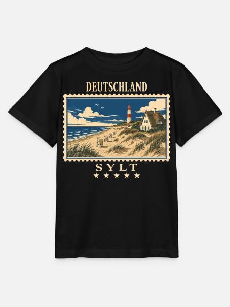 Deutschland Sylt Vintage Reisemarke - Stanley/Stella Kinder T-Shirt MINI CREATOR - Schwarz