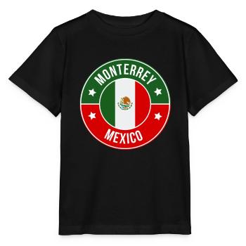 Monterrey Flag Emblem - Stanley/Stella MINI CREATOR Kids’ T-Shirt - black - Front - Mikhail (115cm)