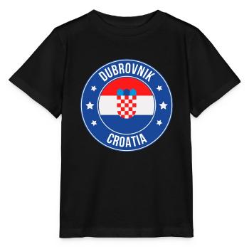 Insigne rond du blason de Dubrovnik - T-shirt bio MINI CREATOR Stanley/Stella Enfant - noir - Devant - Mikhail (115cm)