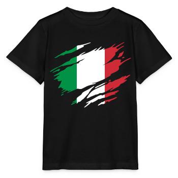Italie Drapeau italien Italia - T-shirt bio MINI CREATOR Stanley/Stella Enfant - noir - Devant - Mikhail (115cm)
