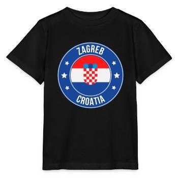 Insigne rond du blason de Zagreb - T-shirt bio MINI CREATOR Stanley/Stella Enfant - noir - Devant - Mikhail (115cm)