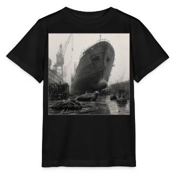Robbe Shipyard Photo vintage Crime animalier - T-shirt bio MINI CREATOR Stanley/Stella Enfant - noir - Devant - Mikhail (115cm)