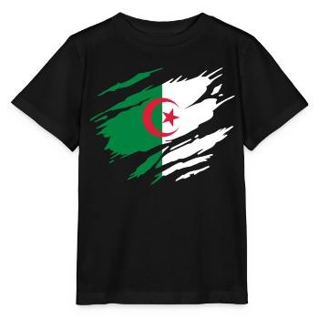 Algerische Flagge Algeriens - Stanley/Stella Kinder T-Shirt MINI CREATOR  - Schwarz - Vorne - Mikhail (115cm)