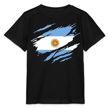 Argentine Drapeau Argentin Argentine - T-shirt bio MINI CREATOR Stanley/Stella Enfant - noir - Devant - Mikhail (115cm)