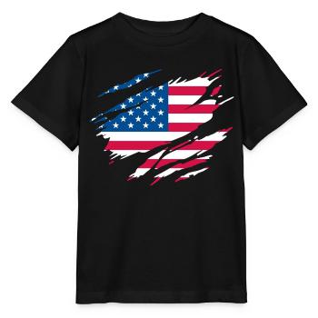 États-Unis Drapeau Américain Américaine - T-shirt bio MINI CREATOR Stanley/Stella Enfant - noir - Devant - Mikhail (115cm)