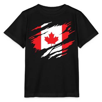 Canada Drapeau Canadien Canadienne - T-shirt bio MINI CREATOR Stanley/Stella Enfant - noir - Devant - Mikhail (115cm)