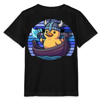 Motifs drôles de canards Citons amoureux de canards - T-shirt bio MINI CREATOR Stanley/Stella Enfant - noir - Devant - Mikhail (115cm)