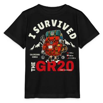I Survived the GR20 corse cadeau randonnée - T-shirt bio MINI CREATOR Stanley/Stella Enfant - noir - Devant - Mikhail (115cm)