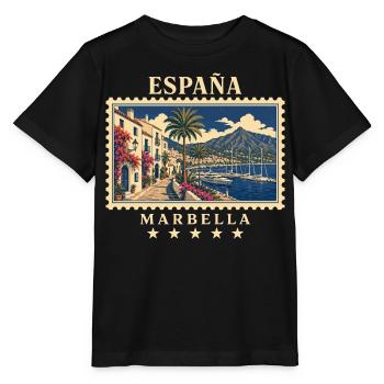 Spanien Marbella Vintage Reisemarke - Stanley/Stella Kinder T-Shirt MINI CREATOR  - Schwarz - Vorne - Mikhail (115cm)