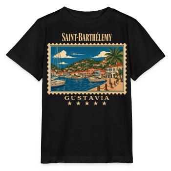Saint-Barthélemy Gustavia Vintage Reisemarke - Stanley/Stella Kinder T-Shirt MINI CREATOR  - Schwarz - Vorne - Mikhail (115cm)