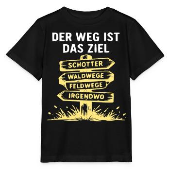 Der Weg ist das Ziel Naturpfad Wegweiser - Stanley/Stella Kinder T-Shirt MINI CREATOR  - Schwarz - Vorne - Mikhail (115cm)
