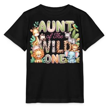 Aunt of the Wild One - Stanley/Stella MINI CREATOR Kids’ T-Shirt - black - Front - Mikhail (115cm)