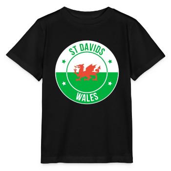 Emblème du Dragon gallois de St Davids - T-shirt bio MINI CREATOR Stanley/Stella Enfant - noir - Devant - Mikhail (115cm)
