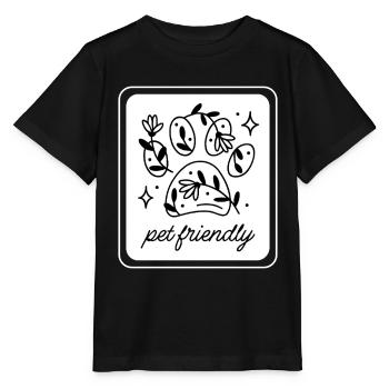Patte fleurie acceptant les animaux de compagnie - T-shirt bio MINI CREATOR Stanley/Stella Enfant - noir - Devant - Mikhail (115cm)
