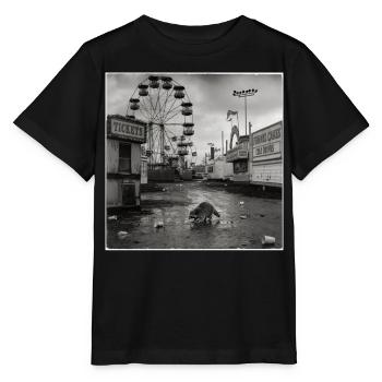 Abandoned Funfair Raccoon Retro Funfair Animal - Stanley/Stella MINI CREATOR Kids’ T-Shirt - black - Front - Mikhail (115cm)