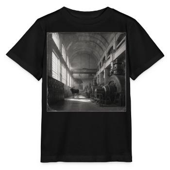 Lost Place Moose Black & White Art Animal Crime - Stanley/Stella MINI CREATOR Kids’ T-Shirt - black - Front - Mikhail (115cm)
