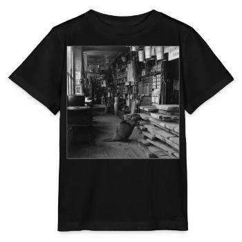 Castor dans l’atelier de menuiserie Crime rétro rétro avec les animaux - T-shirt bio MINI CREATOR Stanley/Stella Enfant - noir - Devant - Mikhail (115cm)