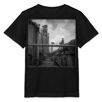 Wolf Lost Place Art en noir et blanc Crime animalier - T-shirt bio MINI CREATOR Stanley/Stella Enfant - noir - Devant - Mikhail (115cm)