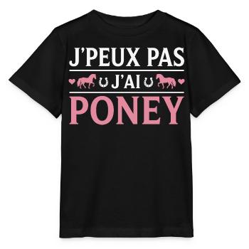 Poney Cadeau humour personnalisé - T-shirt bio MINI CREATOR Stanley/Stella Enfant - noir - Devant - Mikhail (115cm)