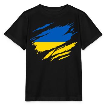Ukraine Drapeau Ukrainien Ukrainienne - T-shirt bio MINI CREATOR Stanley/Stella Enfant - noir - Devant - Mikhail (115cm)