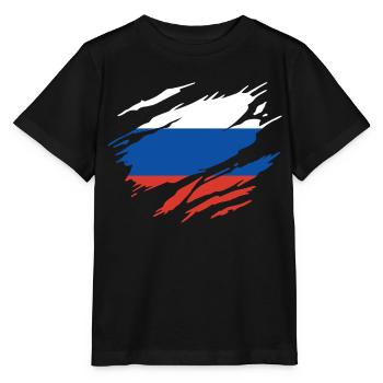 Russie Drapeau Russe - T-shirt bio MINI CREATOR Stanley/Stella Enfant - noir - Devant - Mikhail (115cm)