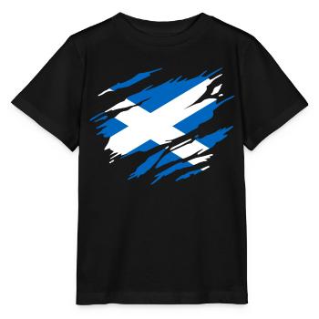 Scotland Scottish Flag - Stanley/Stella MINI CREATOR Kids’ T-Shirt - black - Front - Mikhail (115cm)