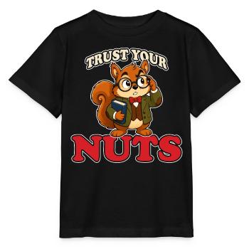 Faites confiance à vos noix Mascotte drôle du professeur écureuil - T-shirt bio MINI CREATOR Stanley/Stella Enfant - noir - Devant - Mikhail (115cm)