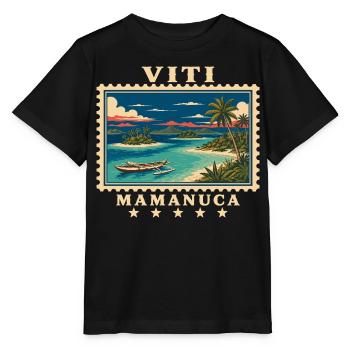 Marque de voyage vintage Mamanuca aux Fidji - T-shirt bio MINI CREATOR Stanley/Stella Enfant - noir - Devant - Mikhail (115cm)