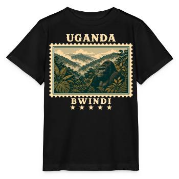Uganda Bwindi Vintage Travel Brand - Stanley/Stella MINI CREATOR Kids’ T-Shirt - black - Front - Mikhail (115cm)