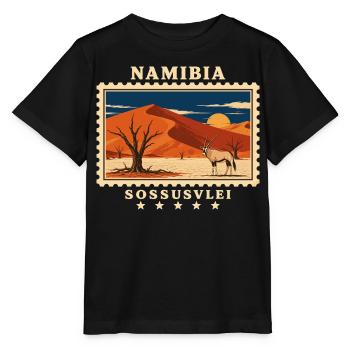 Marque de voyage vintage Namibia Sossusvlei - T-shirt bio MINI CREATOR Stanley/Stella Enfant - noir - Devant - Mikhail (115cm)