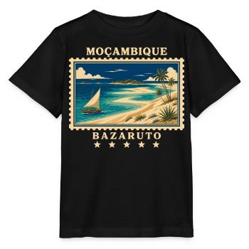 Mosambik Bazaruto Vintage Reisemarke - Stanley/Stella Kinder T-Shirt MINI CREATOR  - Schwarz - Vorne - Mikhail (115cm)