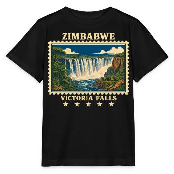 Zimbabwe Victoria Falls Vintage Travel Brand - Stanley/Stella MINI CREATOR Kids’ T-Shirt - black - Front - Mikhail (115cm)