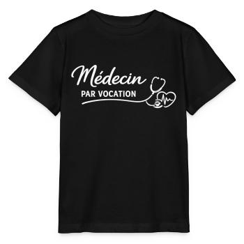 Médecin par vocation - T-shirt bio MINI CREATOR Stanley/Stella Enfant - noir - Devant - Mikhail (115cm)