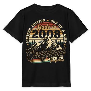 2008 Vintage Vintage Birthday Gift Retro - Stanley/Stella MINI CREATOR Kids’ T-Shirt - black - Front - Mikhail (115cm)