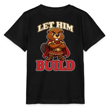 Laissez-le construire une mascotte drôle de mème de castor romain - T-shirt bio MINI CREATOR Stanley/Stella Enfant - noir - Devant - Mikhail (115cm)
